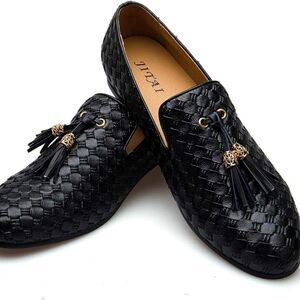 (57-4397) Men's Vintage Velvet Embroidery Noble Loafer Sz 10